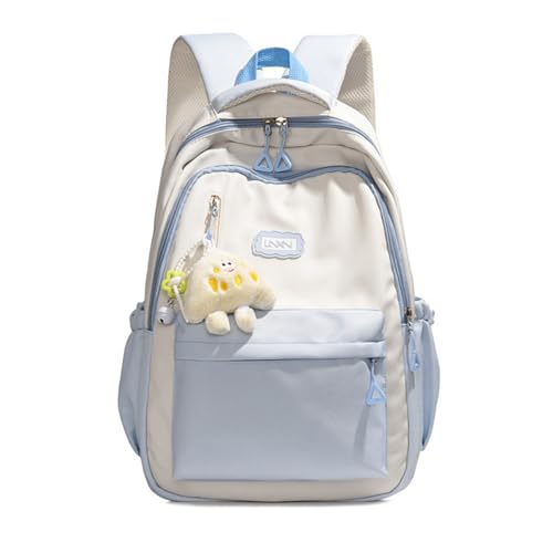 YWOIHL Mochila estética para meninas adolescentes linda mochila para meninas com pingente de queijo kawaii mochila escolar mochila escolar (azul)