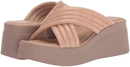 Bella Vita Made in Italy Women's Maz-Italy Platform Sandal Wedge, Nude Leather, 10 Wide | Image 6