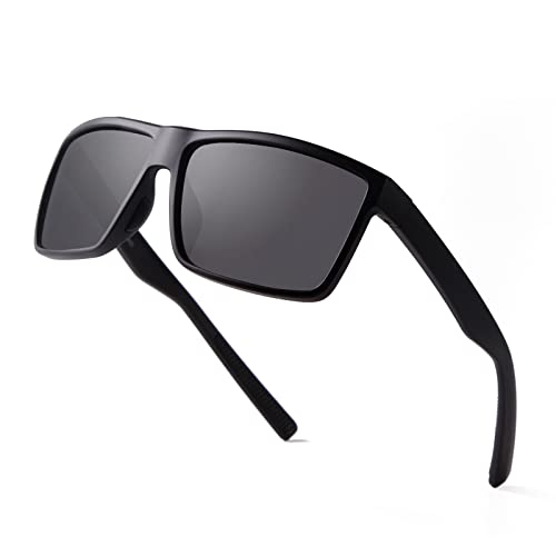GIFIORE Lunettes de soleil polarisées pour homme et femme - Style rétro - Pour la conduite, la pêche, le cyclisme, le sport, noir/gris Cover
