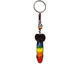 Gypsy Daze Smokes Penis Erotic Adult 3D Figurine Keychain Multicolored Macramé Metal Ring - Handmade Gifts Boho Car Keys Bag Accessories (Rainbow)