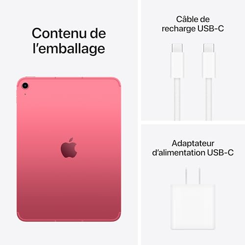 Apple iPad with A16 chip: 11-inch Liquid Retina Display, 256 GB, Wi-Fi 6 + 5G Cellular, 12MP Front/12MP Back Camera, Touch ID, All-Day Battery Life — Pink by Apple - Image 6