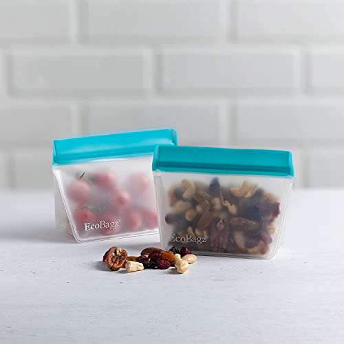 Zeal EcoBagz Reusable Food Storage Bags, Silicone Ziplock Large Snack Bags (250ml) Set of 2