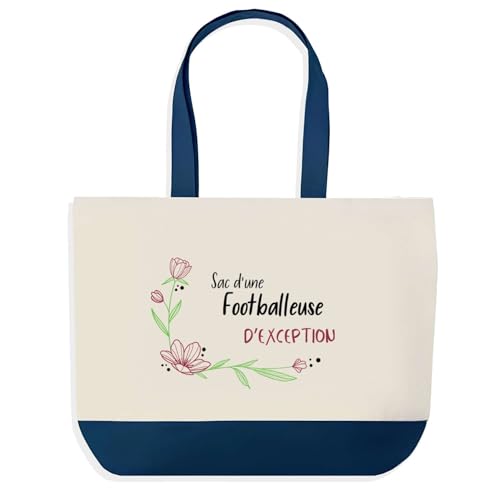 Grand sac de shopping bleu Footballeuse d'exception pour transporter de grosses provisions