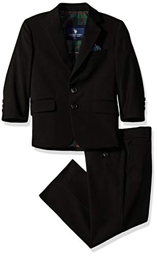 U.S. Polo Assn. Boys' Big Rayon Poly Suits, Black, 8