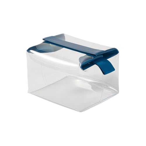 Cadence Parcel - Clear Travel Kit with Zipperless Magnetic Closure - Cove, Large - Durable, Leak-Resistant and TSA Approved Toiletry Bag - Modular Organization - Recycled TPU (2 Qt)
