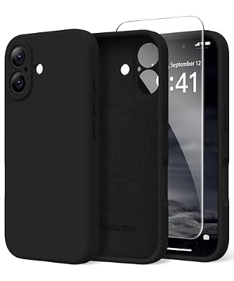 SuydanBox Magnetic for iPhone 16 Case, Compatible with MagSafe, [Screen Protector + Full Camera Protection], Silicone Shockproof Anti-Scratch Protective Phone Case for iPhone 16 6.1", Black