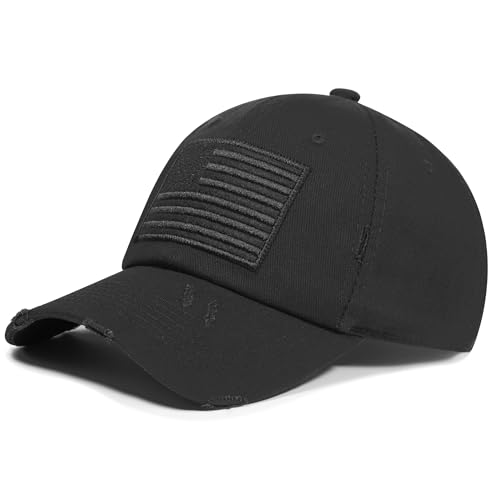 Image of IIN American Flag Baseball Cap for Men Women Low Profile USA Army Tactical Operator Military Plain Dad Hat