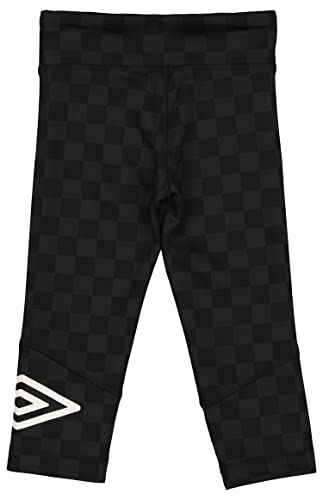 Umbro Girls' Youth (4-14) Checkerboard Diamond Capri Leggings, Black/White2
