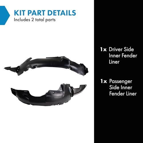 Image of TRQ Inner Fender Liner Set Compatible with 2009-2010 Hyundai Elantra HY1249118 HY1250112