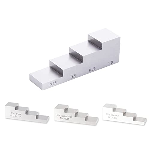 Bloque de Calibración en Cuña de 4 Pasos, Rango de 0.250" a 1.000", Acero de Bajo Carbono 1018, Precisión para Medidor de Espesor Ultrasónico (Pruebas NDT) miniatura 4