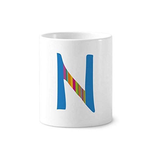 Tasse blanche alphabet orange N en céramique, le cadeau mignon de 9.6cm