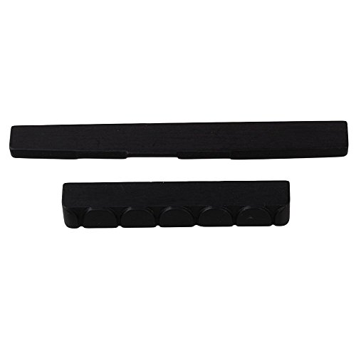 LYWS Ebony Bridge Slotted Saddle and Nut for Classical Guitar