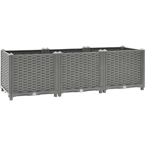 vidaXL Light Grey Rectangular Flower Box Cover