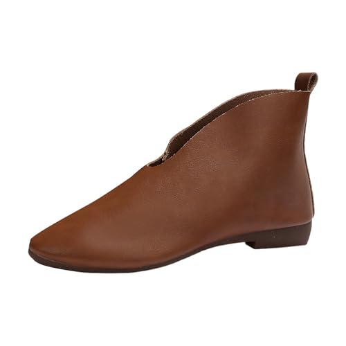 Botines de mujer primavera y suela suave ropa exterior cuello en V mujer botines pantalones de pesca impermeables con 36, marrón, 41 EU