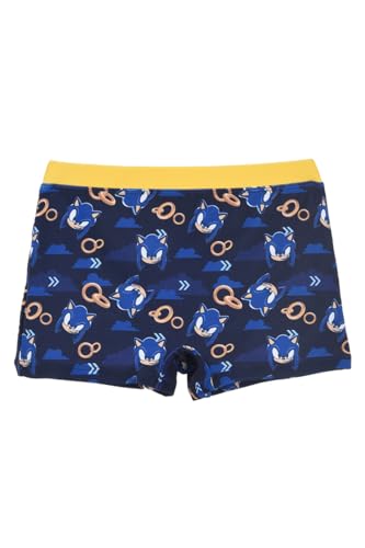 Sonic The Hedgehog Bañador para Niño, Sonic Shorts de Baño Boxer, Bañador de Natación Infantil, Talla 8 Años, Amarillo