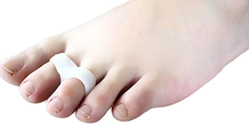 AnHua®Unisex Small Toe Soft Silicone 2 Holes Orthotics Bunion Tail Toe Straightener Separator Shield Protector Spreader Corrector Adjuster Foot Pain Relief