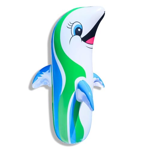 Swimline Inflatable Bop Bag Pool Float – Fun Poolside Activity for Groups, Dancing Dolphin, Large 36