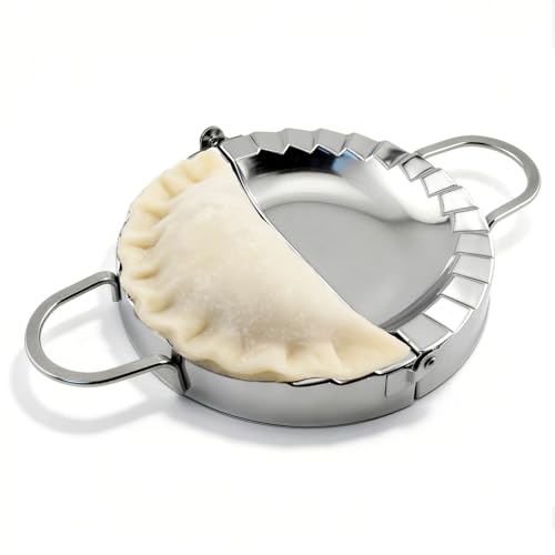 6-Inch Stainless Steel Empanada Press & Dumpling Maker – 2-In-1 Dough Cutter & Mold For Empanadas, Dumplings, Ravioli, Pierogi, & Hand Pies