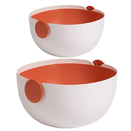 WLALLSS Set Of 2 Kitchen Strainer Colander Bowl Sets Double Layer Swivel Drainer 2 In 1 Bowl Strainer Combo - Kitchen Colander Fruit Wash Strainer