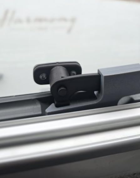 Generisch Fensterverriegelung für Wohnmobile, ASA-Kunststoff, UV-beständig, Draht-Manipulationsschutz, Dometic, Polyplastic, Grau (Linke Seite, Dometic S4+S5)