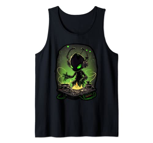 Astronaute Alien DJ, Alien DJing In Space, EDM Alien Rave PopSockets