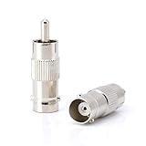 RCA and BNC Coaxial Adapter - BNC Female to RCA Male Connector, Adapter, Coupler, and Converter -...