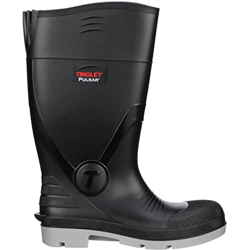 Tingley 43151 Pulsar PVC Plain Toe Knee Boot, Gray/Black