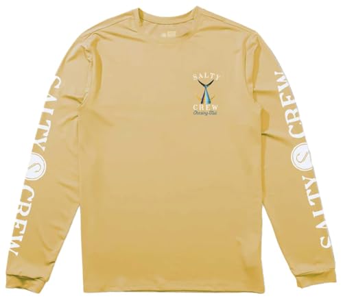 Salty Crew Men's Tailed Long Sleeve Sunshirt – UPF 50+, Moisture-Wicking, Lightweight Fishing Shirt