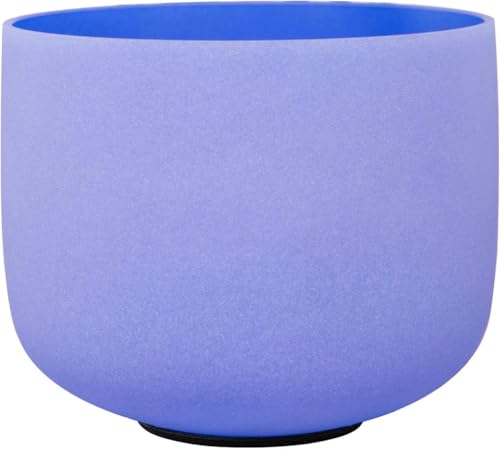 Frosted G Note Throat Chakra Blue Quartz Crystal Singing Bowl 8 inch mallet and o-ring included