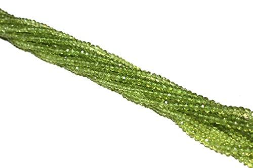 Perles péridot 4mm rondelles facettées pour réparer et personnaliser vos bijoux fins