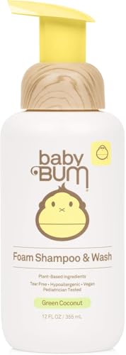 Image of Sun Bum Baby Bum Shampoo & Wash - Foaming Soap for Sensitive Skin with Nourishing Coconut Oil - Natural Fragrance - Gluten Free and Vegan - 12 oz