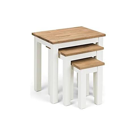 Julian Bowen Coxmoor Nesting Tables in White & Oak Cover