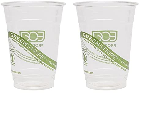 Eco-Products EP-CC16-GS GreenStripe Renewable & Compostable Cold Cups, 16 oz, (Case of 1000) (Twо Расk)