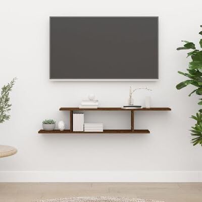 OXMIC Engineered Wood Set Top Box Stand TV Stand WiFi Router Rack Wall Shelf for Living Room Stylish Hanging Rack Organizer Shelf Furniture (Brown) (B0CYCK9ZCZ) Amazon Price History, Amazon Price Tracker