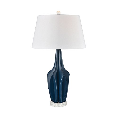 Elk Lighting D3584 Wake Table Lamp, Navy Blue, Clear Crystal