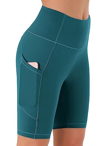 Persit Kurze Sporthose Damen, High Waist Radlerhose Sport Shorts Sommer Cycling Bike Leggins Türkis XS