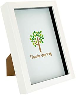 Nicola Spring Acrylic Box Picture Glass Photo Frame, Standing & Hanging - White - 6 x 8 (A5)
