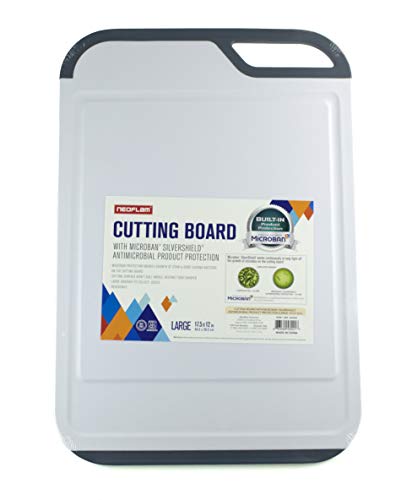 Neoflam Schneidebrett-Set, wendbar, größere Saftrille, rutschfester Griff, spülmaschinenfest, leicht zu reinigen (2er-Set)