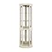 HRVEOCEI Curio Cabinet with Lighted, Display Cabinet with Glass Doors, Corner China Cabinets with Tempered Adjustable Glass Shelves & Carved Decoration (Antique White, Tall)