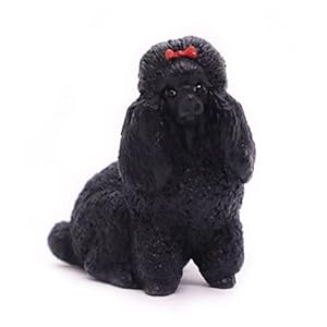 1½” Tall Black Poodle Resin Dog Figurines – Collectible Animal Art – Miniature Hand Made and Painted Pet Table Decor Perfect for Gifts and Souvenirs