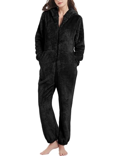 Flygo Womens Fuzzy Pajamas Fleece Onesie Pajamas Winter Warm One