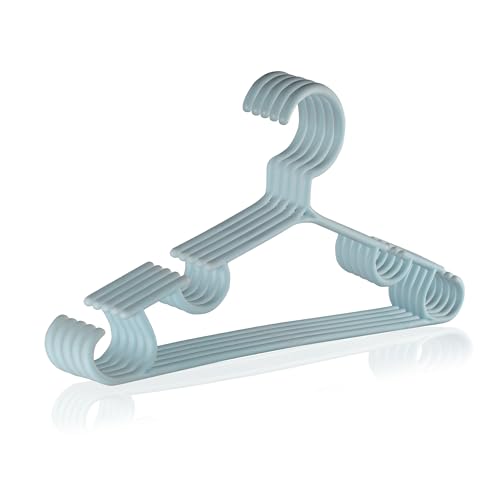 Image of Kuber Industries Pack of 40 Hangers | Multi-Purpose Hangers for Wardrobe-Almirah-Cabinets-Closet | Plastic Cloth Hanger for Trouser-Skirts-Coat-Dresses-Ties | 103 | Sky Blue & Black