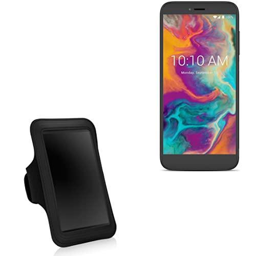 BoxWave Case Compatible with Coolpad Legasy S - Sports Armband, Adjustable Armband for Workout and Running for Coolpad Legasy S - Jet Black