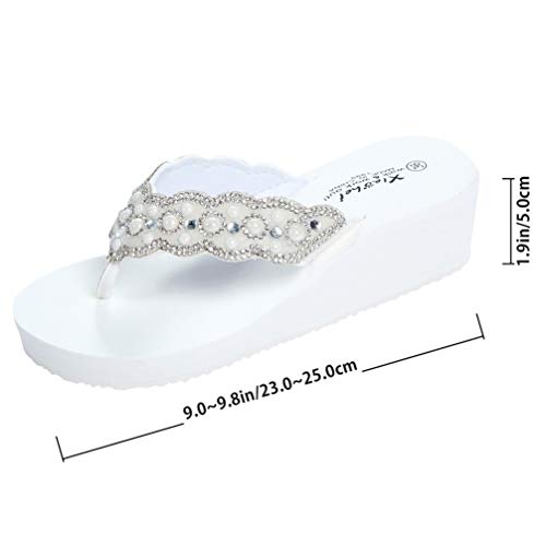 Womens Open Toe Shining Wedge Sandal Slip-On Flip Flop Beach Travel Indoor Outdoor Slipper3