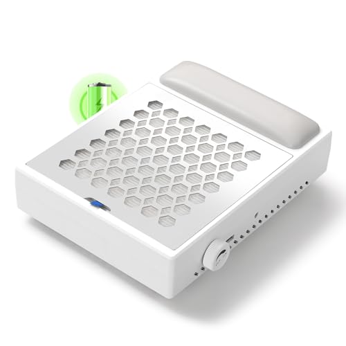 Image of CHRISTINE SHELLY Cordless Nail Dust Collector,Brushless Turbo Fan Dust Collector Nail Tech 30pcs Cotton Filter,Rechargeable Dust Suction Machine for Acrylic Gel Polish Manicure at Salon&Home
