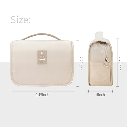 Image of Lcsmaokin Large Capacity Toiletry Bag Travel Bag with Hanging Hook for Men and Women Waterproof Travel Cosmetic Bag Bathroom Storage Bag for Brushes Set, Full-Sized Shampoo, Toiletries, Accessories,