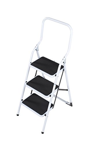 TB Davies 3 Tread Folding Steel Step Stool, High Handrail, Top Tread Height 730mm, Ideal for Home/Office Jobs, EN14183