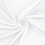 Homiest 100% Rayon Derived from Bamboo Fabric by The Yard, 1 Yard x 60 Inch Wide White Cloth Fabric, Soft & Cooling Lining Fabric for Dress, Clothing Making, DIY Crafts (Pre-Cut)
