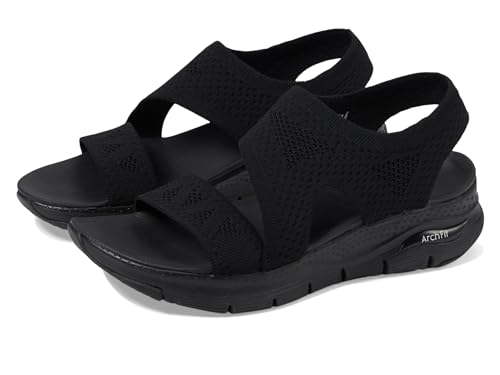 Skechers Women's Cali Arch FIT Brightest Day, Black Knit, 5 UK