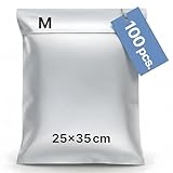 LIPOLABA® Pack de 100 bolsas de envío M 25x35 cm | Sobres de envío de plástico para ropa | Bolsas opacas e impermeables para paquetes | Embalaje para Vinted, Wallapop y ecommerce